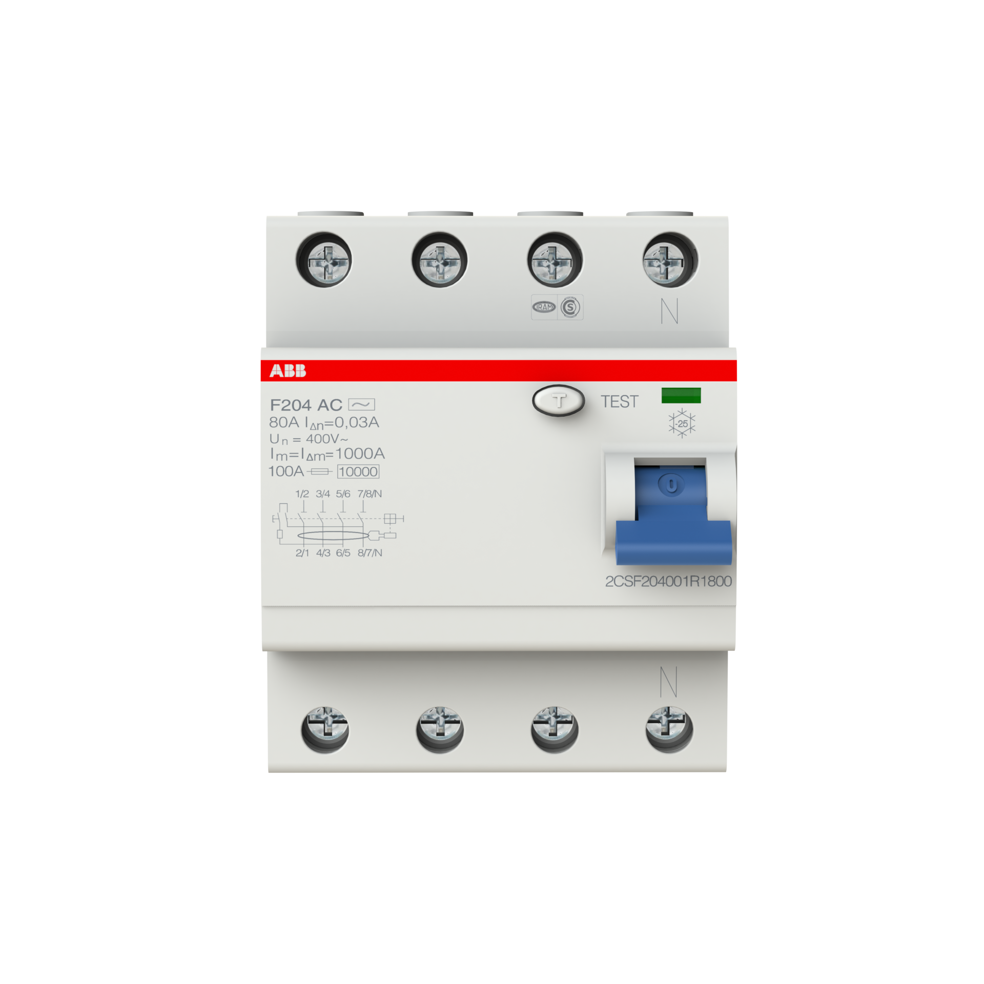 F204 AC-80/0.03 4x80A 30mA KAÇAK AKIM RÖLESİ