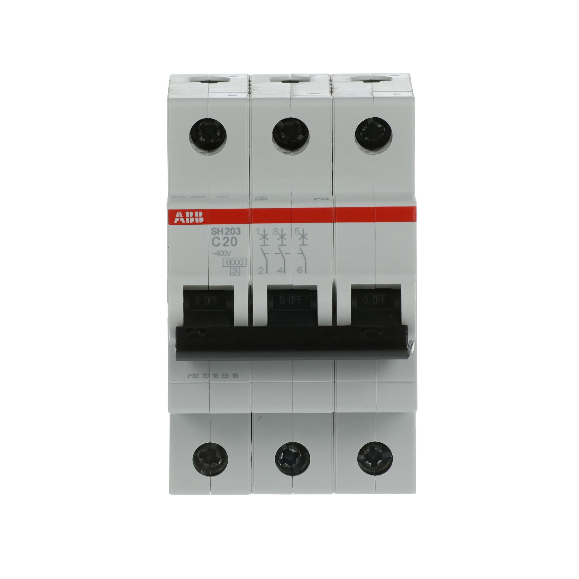 SH203-C20  3x20A C TİPİ OTOMATİK SİGORTA 6kA