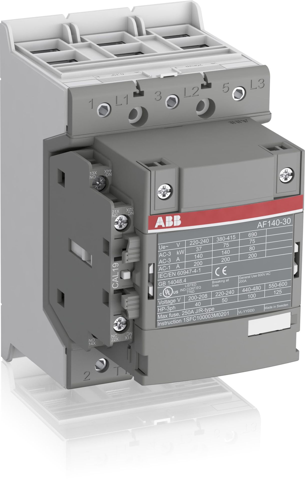 AF140-30-11-13  140A KONTAKTÖR 1NA+1NK 100-250V