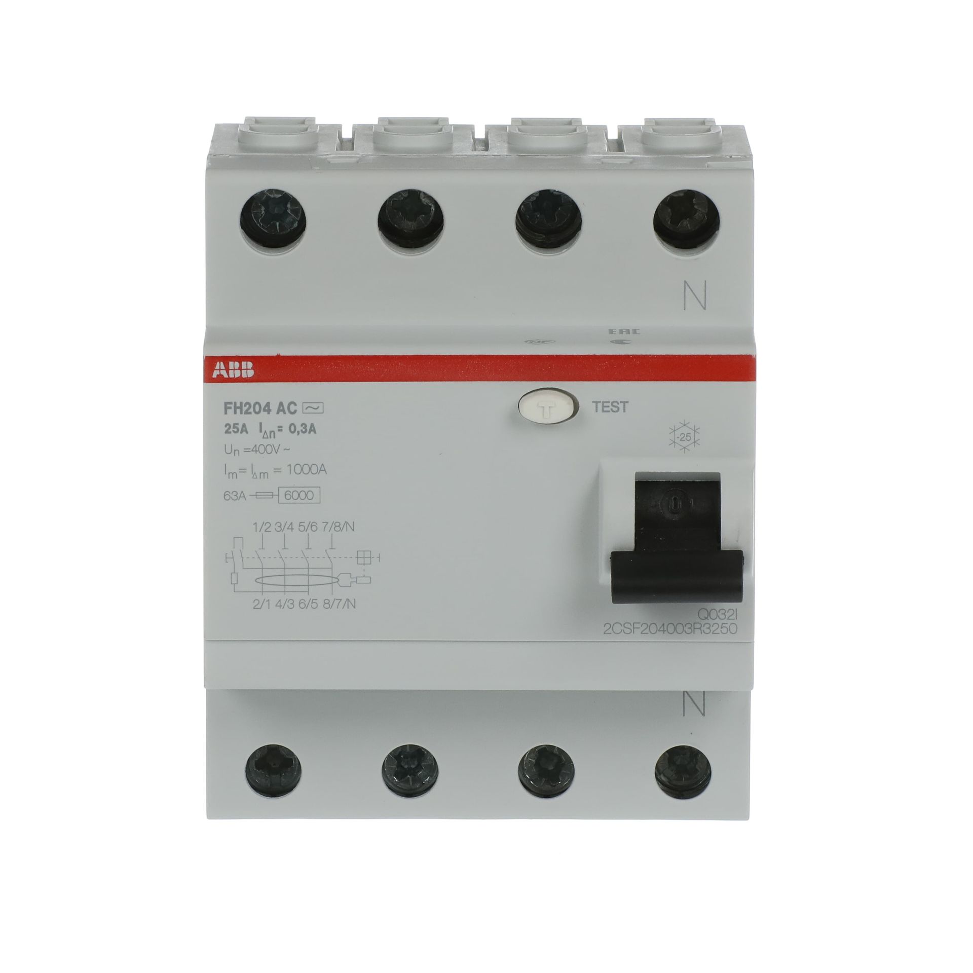 FH204 AC-25/0.3  4x25A 300mA KAÇAK AKIM RÖLESİ