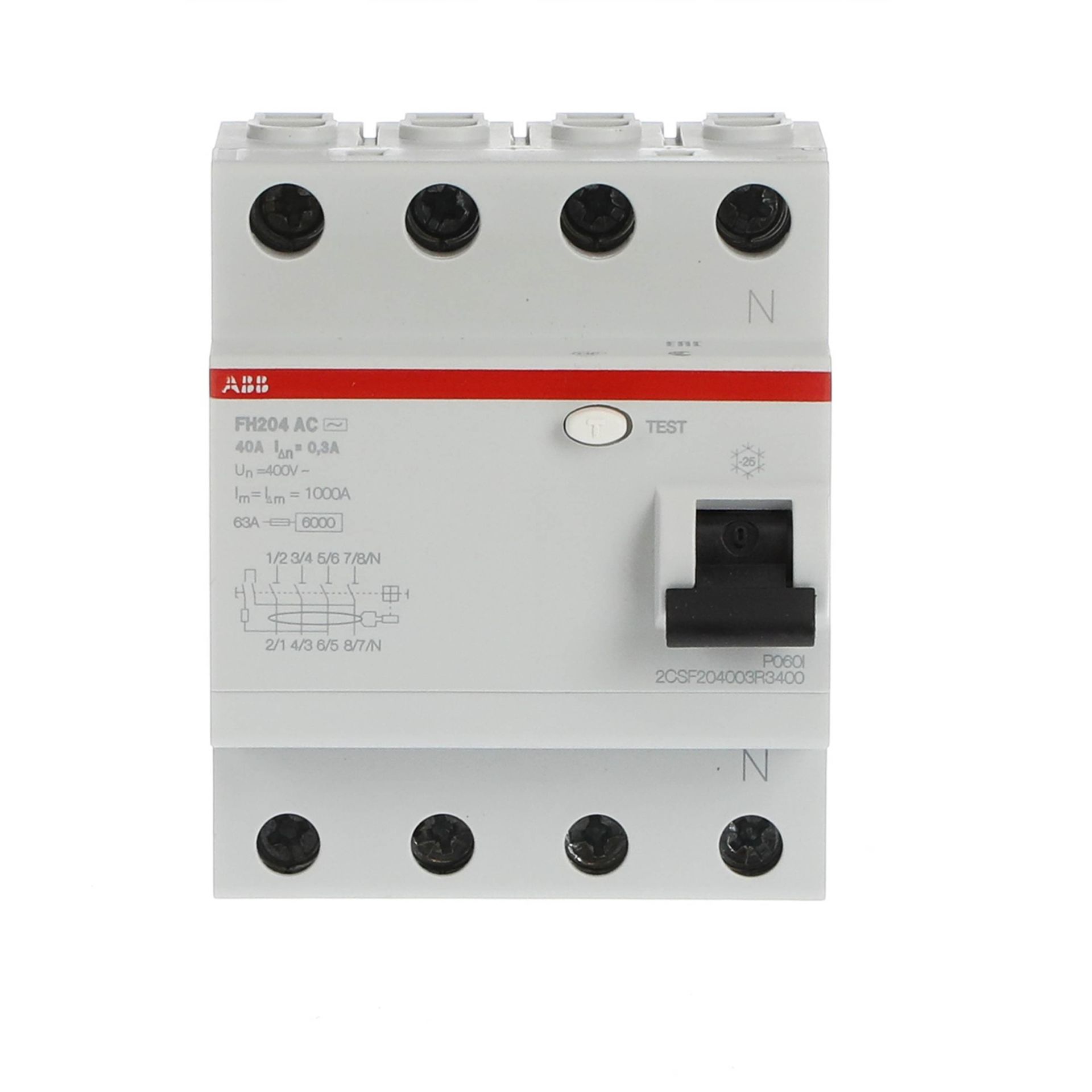 FH204 AC-40/0.3  4x40A 300mA KAÇAK AKIM RÖLESİ