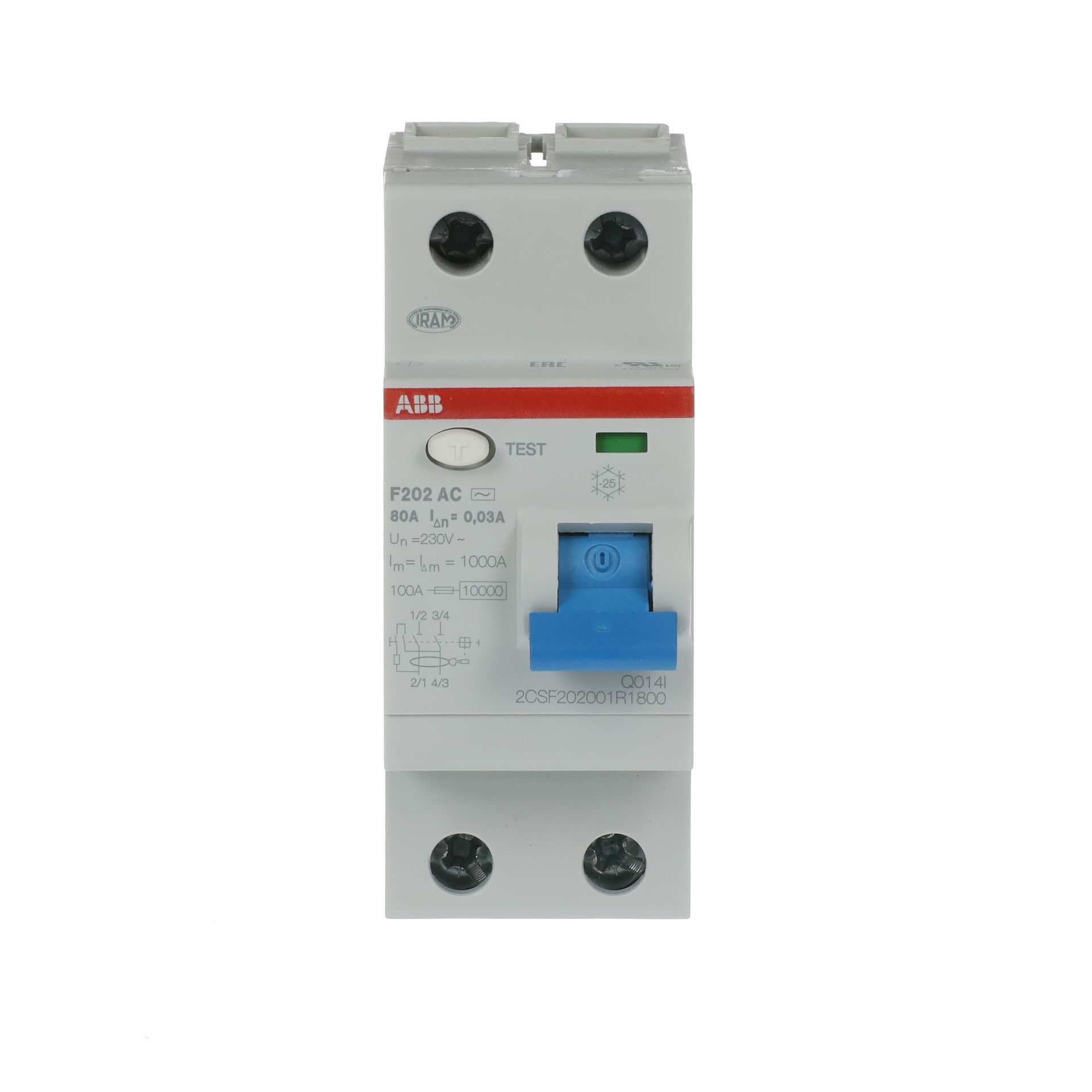 F202 AC- 80/0.03  2x80A 30mA KAÇAK AKIM RÖLESİ